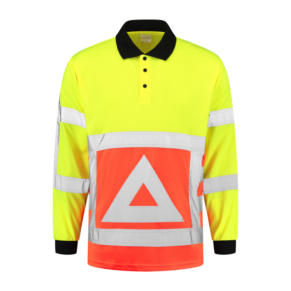 Poloshirt Verkeersregelaar Geel / Oranje Lange Mouw