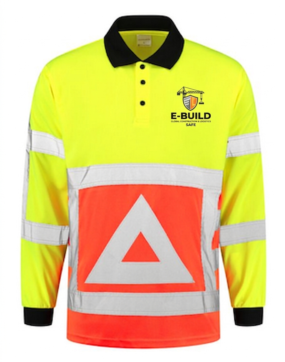 Poloshirt Verkeersregelaar Geel / Oranje Lange Mouw